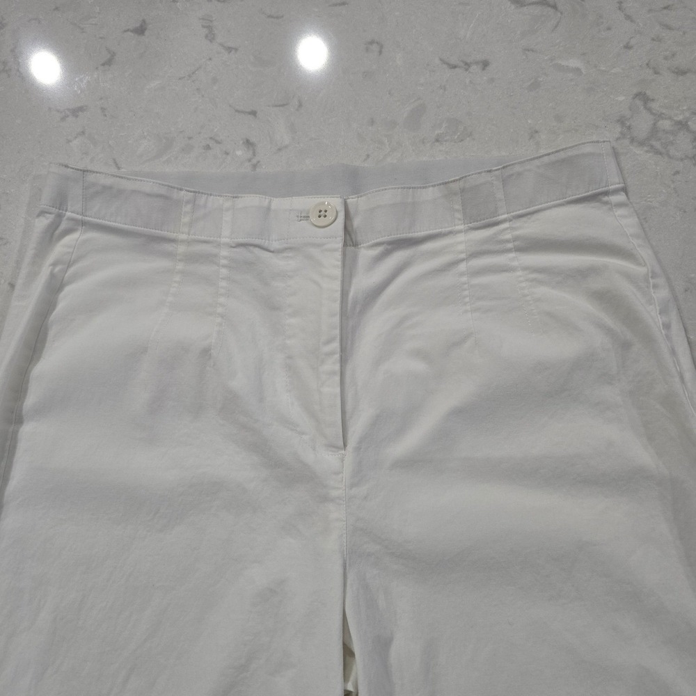 Chico's White Wide Leg Crop Pants Seahorse Coral Shell Embroidery Size 0.5 S/M - Picture 4 of 10